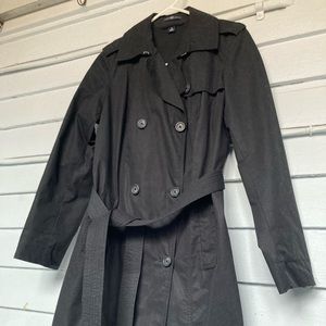 GAP black long trench coat jacket, size medium women’s